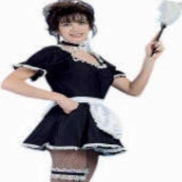 Satin French Maid Mini Dress - Picture 3 of 3